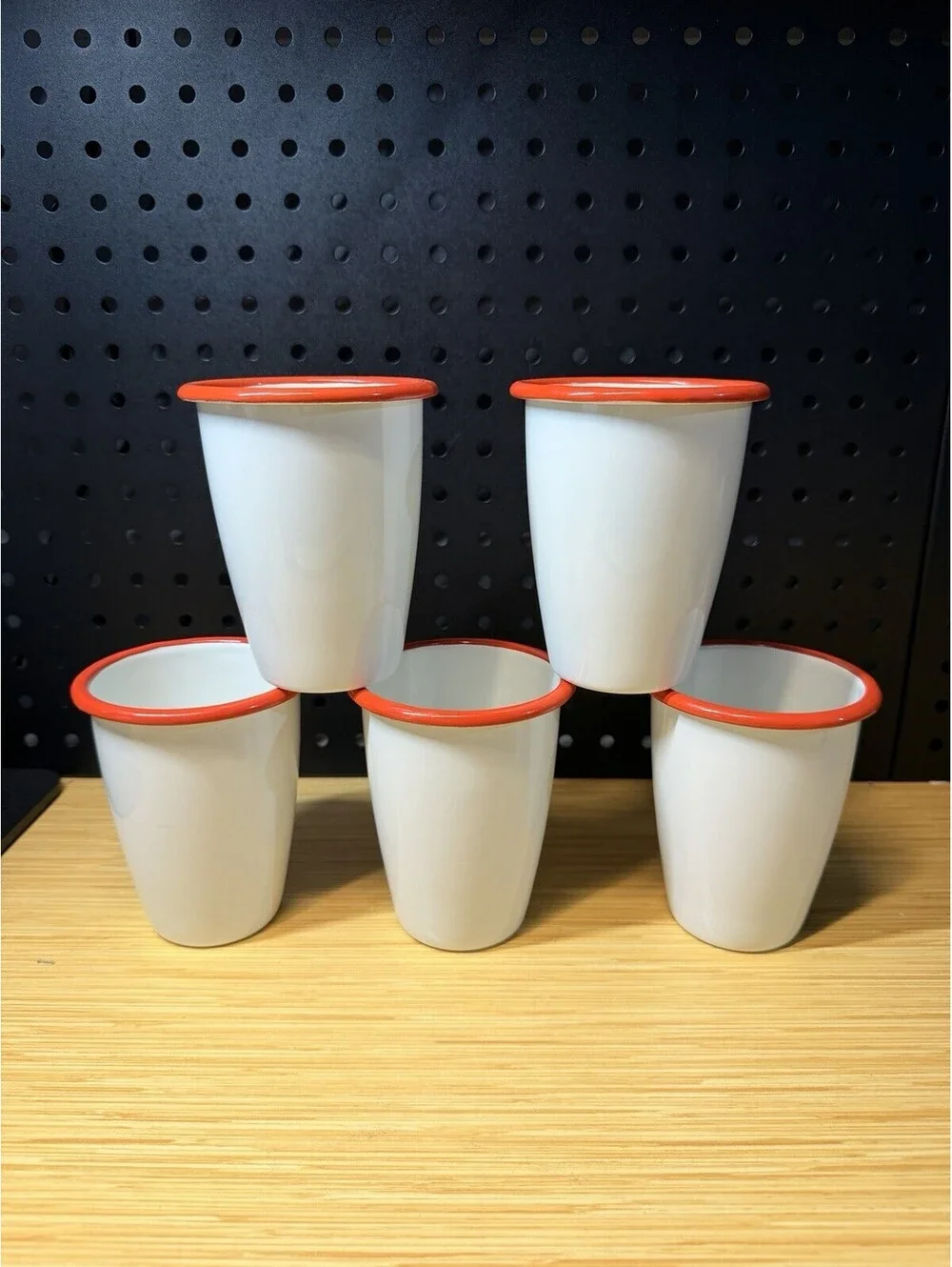 Hearth & Hand Magnolia Porcelain Enamelware Tumblers 6 Cups Camping Glamping